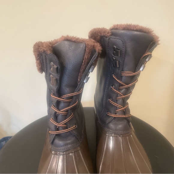 WINTER SNOW WATERPROOF BOOTS Electric Karma Women Boots Brown Rubber Ankle US 10 - Picture 7 of 8